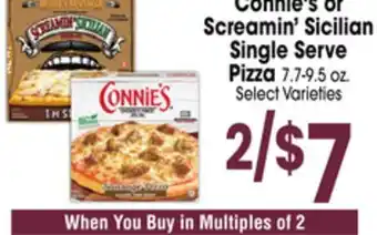 Jewel-Osco Connie's or Screamin' Sicilian Single Serve Pizza offer