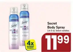 Jewel-Osco Secret Body Spray offer