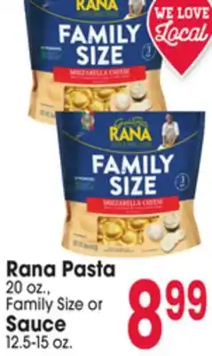 Jewel-Osco Rana Pasta 20 oz., Family Size or Sauce 12.5-15 oz offer