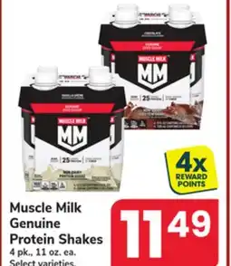 Jewel-Osco Muscle Milk Genuine Protein Shakes 4 pk., 11 oz. ea offer