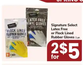 Jewel-Osco Signature Select Latex Free or Flock Lined Rubber Gloves offer