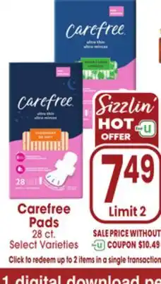 Jewel-Osco Carefree Pads offer