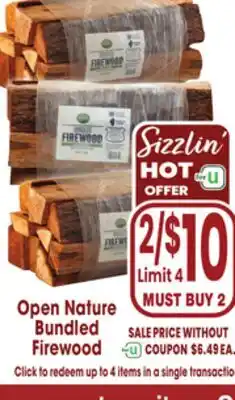 Jewel-Osco Open Nature Bundled Firewood offer