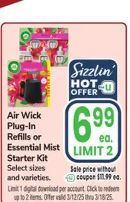 Jewel-Osco Air Wick Plug-In Refills or Essential Mist Starter Kit offer