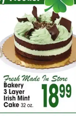 Jewel-Osco Bakery 3 Layer Irish Mint Cake offer