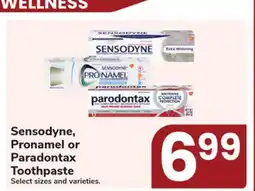 Jewel-Osco Sensodyne, Pronamel or Paradontax Toothpaste offer