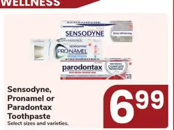 Jewel-Osco Sensodyne, Pronamel or Paradontax Toothpaste offer