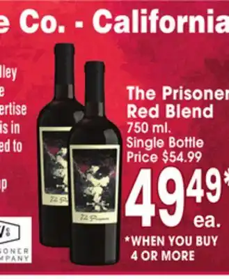 Jewel-Osco The Prisoner Red Blend offer