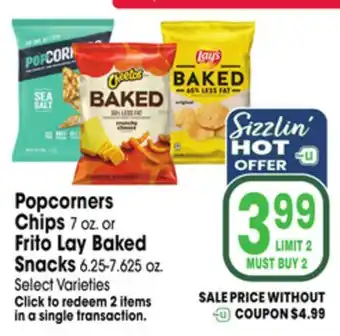 Jewel-Osco Popcorners Chips 7 oz. or Frito Lay Baked Snacks 6.25-7.625 oz offer