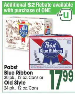 Jewel-Osco Pabst Blue Ribbon 30 pk., 12 oz. Cans or Old Style 24 pk., 12 oz. Cans offer