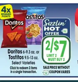 Jewel-Osco Doritos 6-9.3 oz. or Tostitos 9.5-13 oz offer