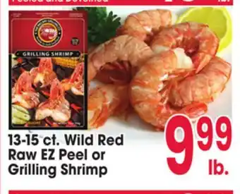 Jewel-Osco 13-15 ct. Wild Red Raw EZ Peel or Grilling Shrimp offer