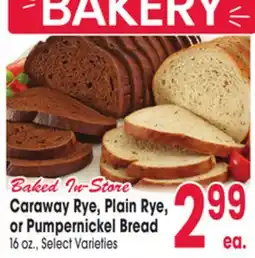 Jewel-Osco Rye, Caraway Rye, Plain Rye, or Pumpernickel Bread offer