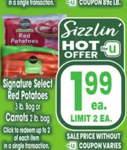 Jewel-Osco Signature Select Red Potatoes 3 lb. Bag or Carrots 2 lb. bag offer