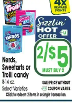 Jewel-Osco Nerds, Sweetarts or Trolli candy offer