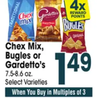 Jewel-Osco Chex Mix, Bugles or Gardetto's offer