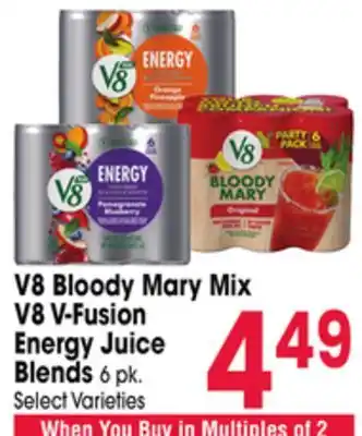 Jewel-Osco V8 Bloody Mary Mix V8 V-Fusion Energy Juice Blends offer