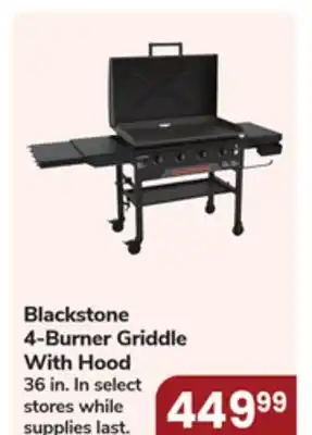 Jewel-Osco Blackstone 4-Burner Griddle With Hood offer