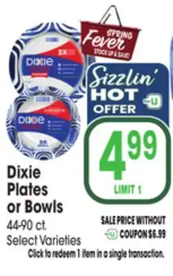 Jewel-Osco Dixie Plates or Bowls offer