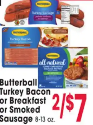 Jewel-Osco Butterball Turkey Bacon or Breakfast or Smoked Sausage 8-13 oz offer