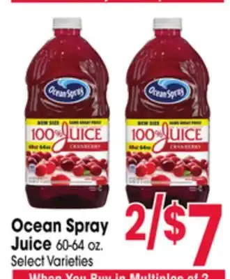 Jewel-Osco Ocean Spray Juice offer