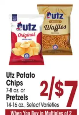 Jewel-Osco Utz Potato Chips 7-8 oz. or Pretzels 14-16 oz offer