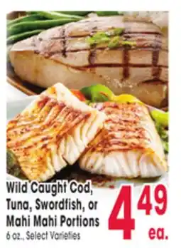 Jewel-Osco Wild Caught Cod, Tuna, Swordfish, or Mahi Mahi Portions offer