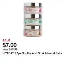 Marshalls VITABATH 3pk Soothe And Soak Mineral Salts offer