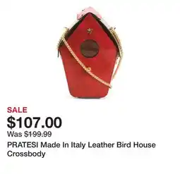 Marshalls PRATESI Made In Italy Leather Bird House Crossbody offer