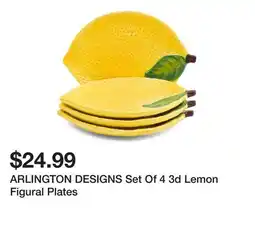 Marshalls ARLINGTON DESIGNS Set Of 4 3d Lemon Figural Plates offer