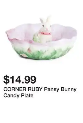 Marshalls CORNER RUBY Pansy Bunny Candy Plate offer