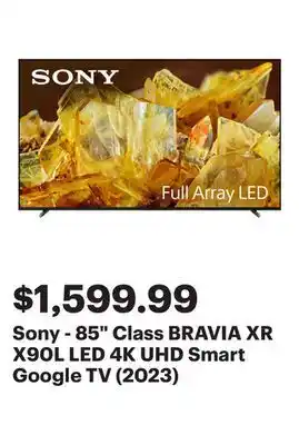 Best Buy Sony - 85 Class BRAVIA XR X90L LED 4K UHD Smart Google TV (2023) offer