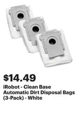 Best Buy iRobot - Clean Base Automatic Dirt Disposal Bags (3-Pack) - White offer