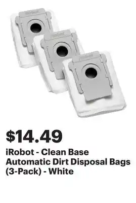 Best Buy iRobot - Clean Base Automatic Dirt Disposal Bags (3-Pack) - White offer