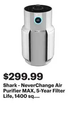 Best Buy Shark - NeverChange Air Purifier MAX, 5-Year Filter Life, 1400 sq. Ft - White offer