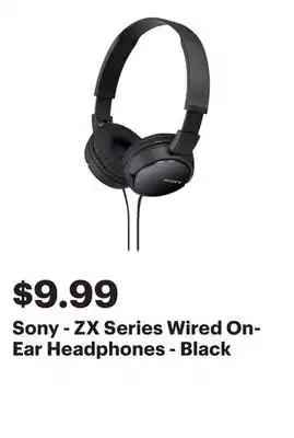 Best Buy Sony - ZX Series Wired On-Ear Headphones - Black offer