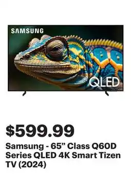 Best Buy Samsung - 65 Class Q60D Series QLED 4K Smart Tizen TV (2024) offer