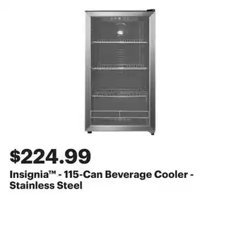 Best Buy Insignia - 115-Can Beverage Cooler - Stainless Steel offer