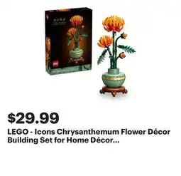 Best Buy LEGO - Icons Chrysanthemum Flower Décor Building Set for Home Décor 10368 offer