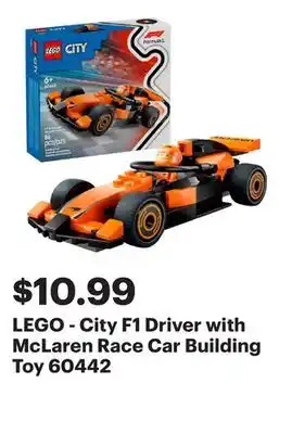 Best Buy LEGO - City F1 Driver with McLaren Race Car Building Toy 60442 offer