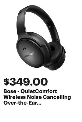 Best Buy Bose - QuietComfort Wireless Noise Cancelling Over-the-Ear Headphones - Black offer