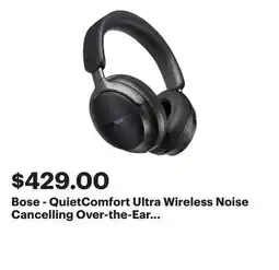 Best Buy Bose - QuietComfort Ultra Wireless Noise Cancelling Over-the-Ear Headphones - Black offer