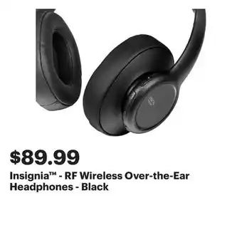 Best Buy Insignia - RF Wireless Over-the-Ear Headphones - Black offer