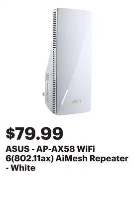 Best Buy ASUS - AP-AX58 WiFi 6(802.11ax) AiMesh Repeater - White offer