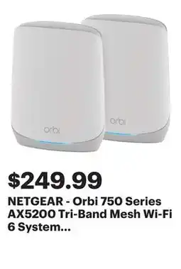 Best Buy NETGEAR - Orbi 750 Series AX5200 Tri-Band Mesh Wi-Fi 6 System (2-pack) - White offer