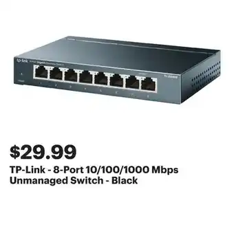 Best Buy TP-Link - 8-Port 10/100/1000 Mbps Unmanaged Switch - Black offer