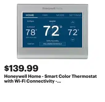 Best Buy Honeywell Home - Smart Color Thermostat with Wi-Fi Connectivity - Silver offer