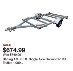 Tractor Supply Company Stirling 4 ft. x 8 ft. Single Axle Galvanized Kit Trailer, 1,000 lb. Max Capacity offer