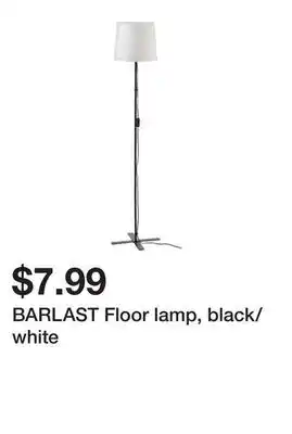 Ikea BARLAST Floor lamp, black/white offer