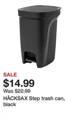 Ikea HÄCKSAX Step trash can, black offer